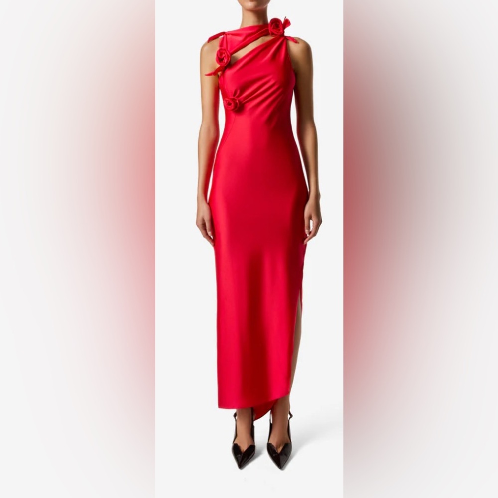 NWT Coperni Asymmetric Flower Maxi Dress Size XS